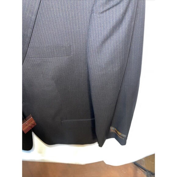 Albert Nippon Men’s Dress Blazer Size 46R Black Pinstripe Wool/Cashmere Blend - Picture 7 of 12